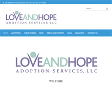 Tablet Screenshot of loveandhopeadoptions.org